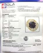 Breathtaking Huge 22.27CTS Round Cabochon-Cut Star Ruby & 1.95CTW Round Colorless Sapphire Ring in 1