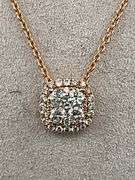 CERTIFIED BRAND NEW 18K ROSE GOLD NECKLACE WITH DIAMOND PENDANT