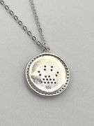 925 Sterling Silver Paw Print Pendant With Crystal pave Necklace