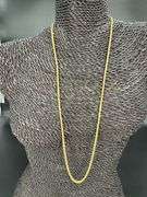 10k Yellow Gold-Hollow Round Braided Wheat Spiga Link Chain 2.2mm Necklace 30"