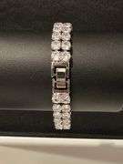 14 Kt White Gold Plated 58 Count Lab Simulated Diamond Tennis Bracelet