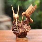 Hand-Carved Hummingbird Collectible Decor
