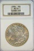 Exceptional Gem BU 1886 Morgan Silver Dollar. Old NGC MS65