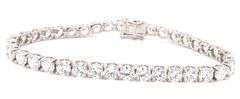 925 Sterling silver round brilliant cut cubic zirconia tennis bracelet