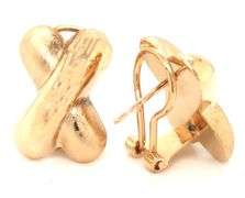 14kt Yellow gold X gold earrings