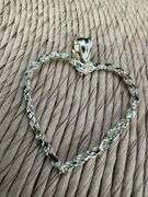 10k Yellow Gold Diamond Cut Rope Heart Pendant Charm