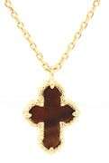 925 Sterling silver tiger of eye cross pendant on chain