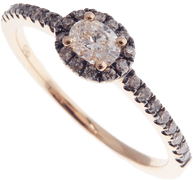 18KT Solid Rose Gold Diamond Ring