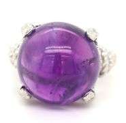 Judith Ripka Cab amethyst ring in 925 sterling silver
