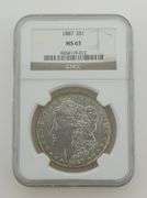 1887 Morgan Silver Dollar, NGC MS63