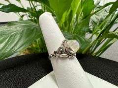 Sterling Silver Natural Rainbow Moonstone Ring Size 7