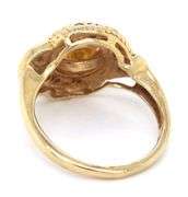 Feminine 14K YG Pearl and Diamond Ring