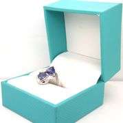 Darling 1.90CTW Triangle Faceted Tanzanite & Diamond Ring in Sterling Silver