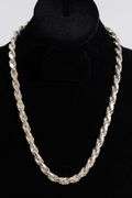 .925 Sterling Silver 8mm Diamond Cut Rop Chain 22 Inches