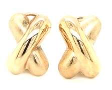 14kt Yellow gold X gold earrings