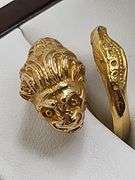 Very fine 18k gold hand made lion ring, 7.8gr, size: 6