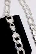 Sterling Silver 14mm Figaro Chain 24 Inch