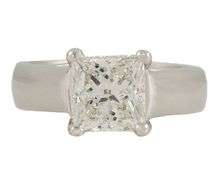 2.65ct Princess Diamond Solitaire Straight Engagement Ring in Platinum