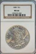 Better near Gem BU 1888 Morgan Silver Dollar. NGC MS64