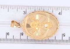 14KT Tri-color Gold Virgin Mary Pendant