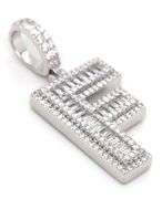 925 Sterling silver Initial F cubic zirconia pendant