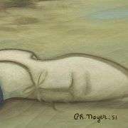 "Boy Reclining at the Harbor" by Philippe Noyer (1917-1985)