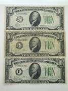 (3) 1934A $10 Federal Reserve Notes