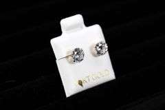 10k Yellow Gold 6mm Round Clear CZ Solitaire Stud Earrings