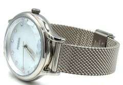 Fossil Carlie quartz mother of pearl diamond dial watch