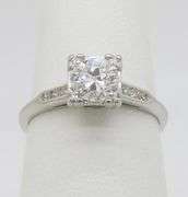 Vintage Diamond Ring Crafted in Platinum with Earth Mined Diamonds