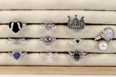 Sterling Silver Curated Ring Assortment Various Sizes & Styles (10 Ring Lot)