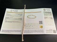 CERTIFIED 12.00 CARATS NATURAL DIAMONDS TENNIS BRACELET , 14K GOLD