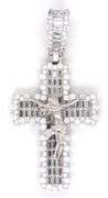 925 Sterling silver religious cross cubic zirconia pendant