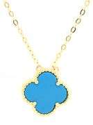 925 Sterling silver 12mm turquoise clover pendant on chain