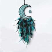Moon Tree of Life Dream Catcher with Green Agate Stones
