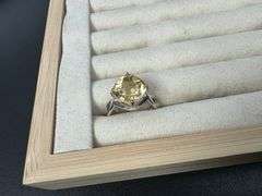 Sterling Silver 925 Natural Gemstone Citrine Ring Size 7