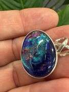 Sterling Silver 925 One of a Kind Dichroic Glass Pendant