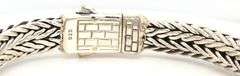 Heavy 925 sterling silver byzanitne bracelet with cubic zirconia clasp