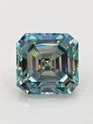 3.68 Ct Paraiba Green Asscher Cut Fire Moissanite Solitaire