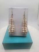 Extremely fine Antique Russian 18k gold and natural  Pearl earrings hand made .