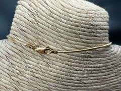 Sterling Silver 925 Snake Chain w/ Gold Plated 9" Bracelet Anklet