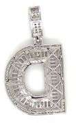 925 Sterling silver cubic zirconia D initial pendant