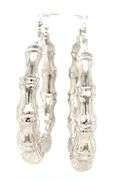 925 Sterling silver large bamboo style hoop earrings