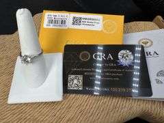 Rhodium Plated 925 Sterling Silver 2 Carat Moissanite Engagement Ring Size 8