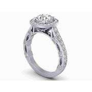 Sparklijng 14 K White Gold Plate  3.15 Ct White Ice Blue Lab Simulated Diamond Ring