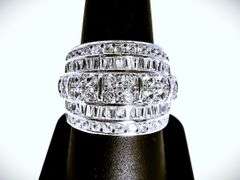 Sparkling 14 Kt White Gold Plate 5.75 Cttw. Lab Simulated Diamond Ring