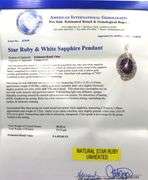 Fabulous Huge 26.90CTS Rare Natural Unheated Oval Cabochon-Cut Star Ruby & 3.20CTW White Sapphire Pe