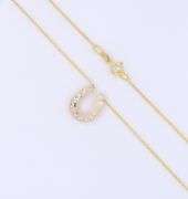 14kt Yellow Gold Diamond Horse Shoe Pendant