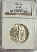 1945 D NGC MS 64 Walking Liberty Half.