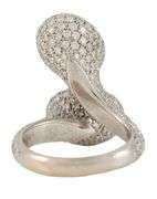 Chantecler 2.93ctw Pink Sapphire and 3.13ctw Pave Diamond Bypass Ring in 18K